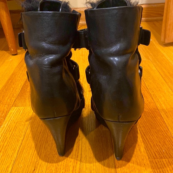 Isabel Marant black Fur Pierce Boots Wedge 40 - Picture 2 of 5